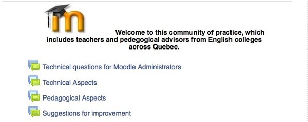Moodle community of practice