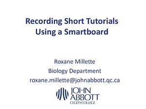 PowerPoint on Making Tutorials with a SmartBoard