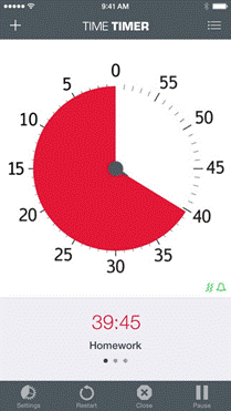 Interface de l'application TimeTimer