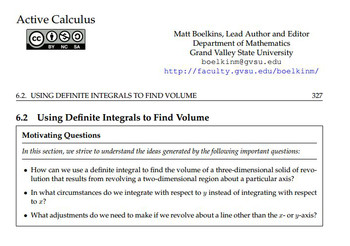 Extract from the Active Calculus e-book used by the students