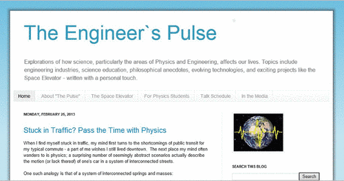 Capture d'écran de la page d'accueil du site web The Engineer's Pulse