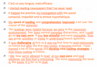 Student Comments about Extensive Reading